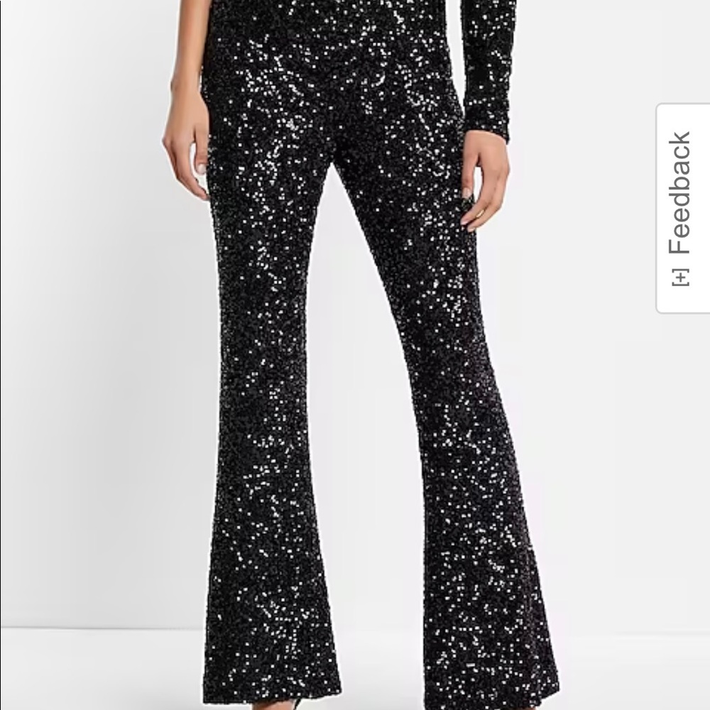 Express.  High waist sequin flare pants.  New with tags.  Size small